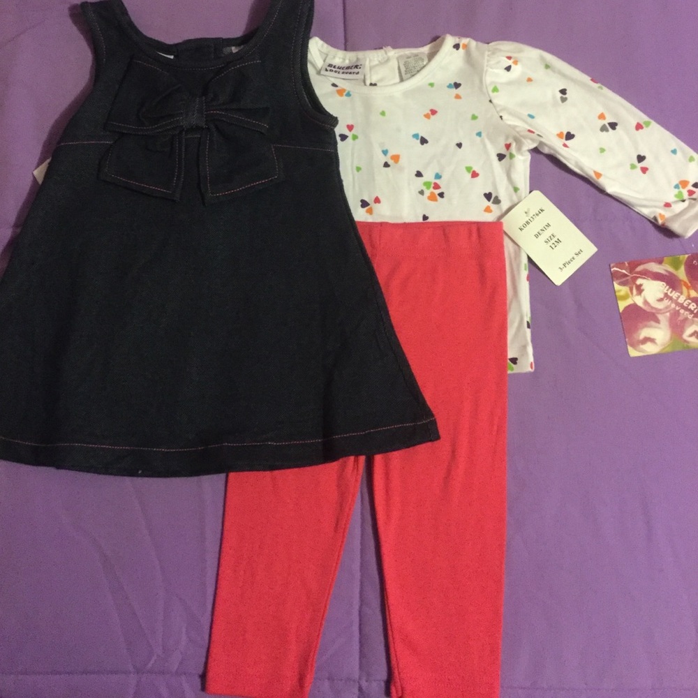 3 piece matching pants, top and dress set